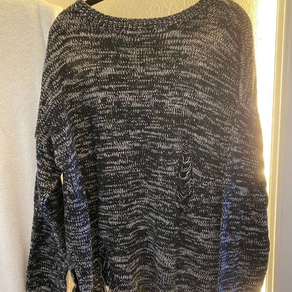 Distressed Black and White Gypsy Warrior/Pacsun Sweater - Medium Size - Picture 3 of 4